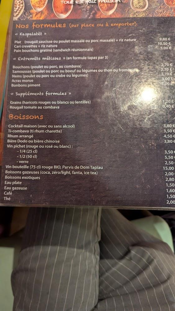 O Maloya Cho - Menu Image 2